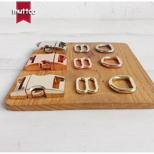100sets/lot (metal buckle+adjust buckle+D ring) Plated metal buckle Zinc Alloy 15mm diy dog collars accessory 3 colours