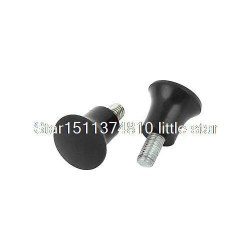 2PCS 6x10mm Thread 28mm Height Screw On Type Clamping Round Knob Grip