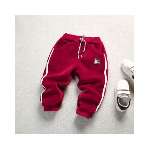 3Colors 2017 Baby Boys Girls Long Pant Kids Boys Fall Winter Velvet Pants Infant Children Casual Trousers