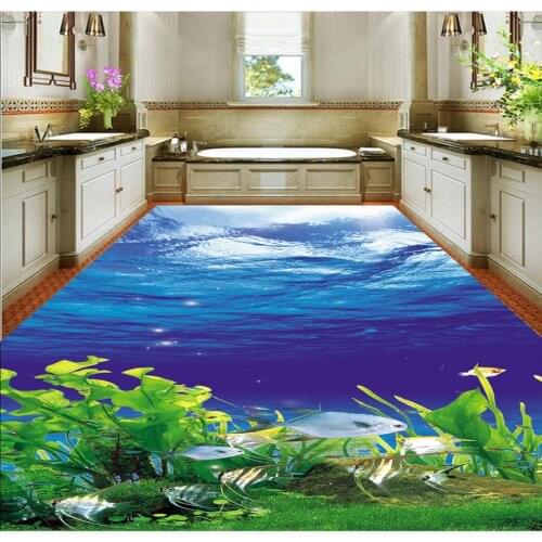 3D Wallpaper Mural Decor Photo Backdrop Exquisite 3D Sea World Flooring PVC Wall Paper Self-adhesive Floor Mural