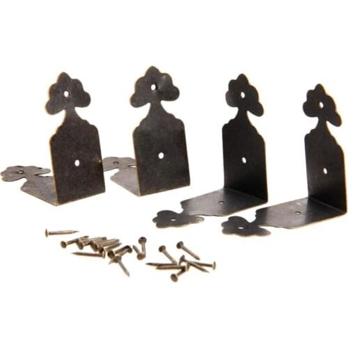 4pcs 39 x 18mm Luggage Case Box Corner Brackets Decorative Furniture Decoration Wooden Case Feet Leg Corner Protector