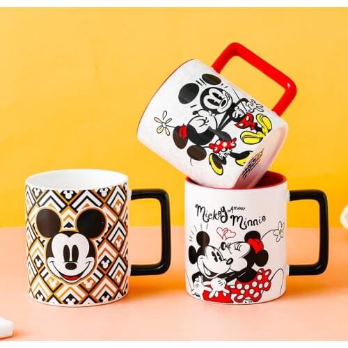 400ML Disney Cartoon Mickey Minnie Ceramic Water Cup Love Couple Water Mug Marvels Spider-Man And Iron Man Milk Mug
