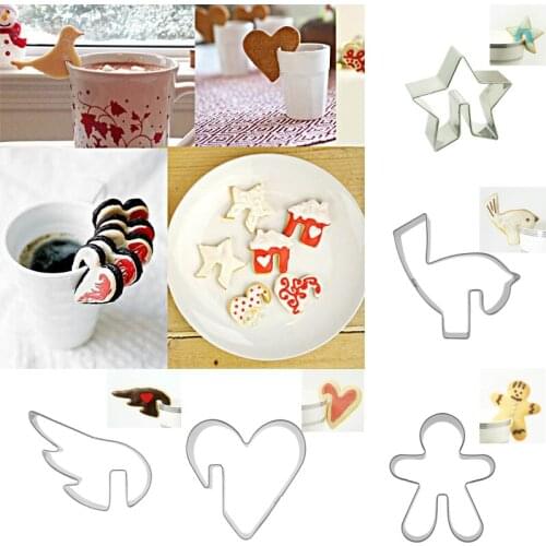 5pcs patisserie reposteria gateau Gingerbrad Wings Moldes Metal Cookie Cutter Fondant Cake Decor Tool Pastry Kitchen Accessories