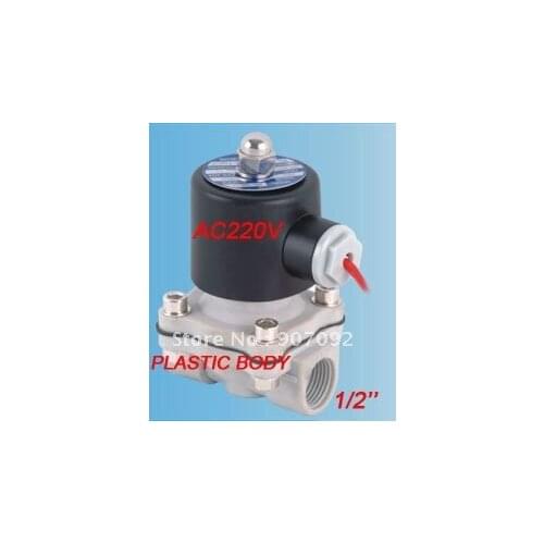 Free Shipping 5PCS 1/2'' Engineering Plastic Valve 2W160-15P 220VAC