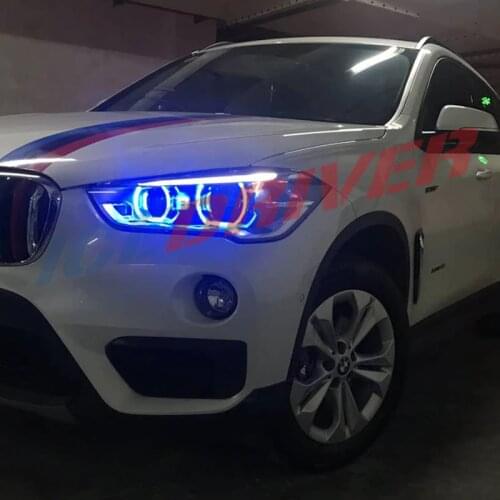 Icedriver for BMW X4 Angel Eyes DRL RGB multicolor LED boards daytime running lights Red Blue Demon Eye LED Angel Eye 2017-2019