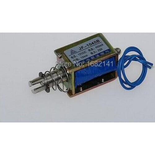 DC 12V 400mA Push Pull Type Open Frame Solenoid Electromagnet 10mm 25N 5.5LB JF-1040B