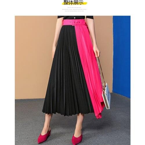 HOT SELLING Miyake fashion fold patchwoek irregular skirt IN STOCK