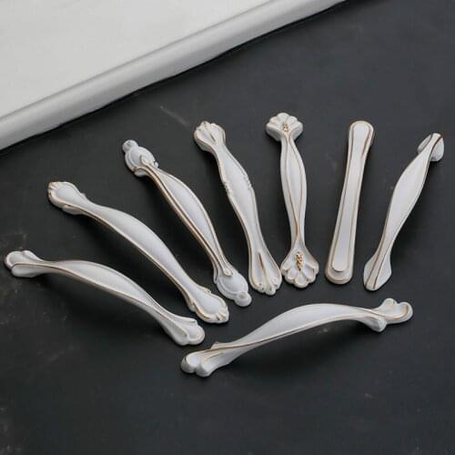 JD Furniture Handle Cabinet Knob Wardrobe Jd Rose Gold Zinc Alloy European Luxury Ivory White Modern