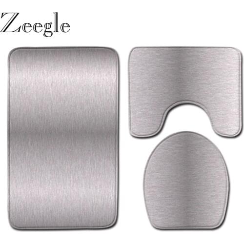 Zeegle Bath Rug Set Non-slip Bathroom Rug Shower Carpet Funny Bath Mat Washable Toilet Rug Absorbent Foot Mat Bathroom Carpet