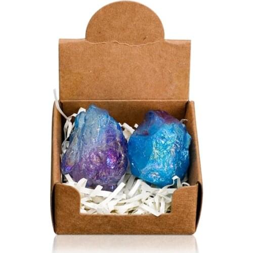 2Pcs Beautiful Natural Stone Quartz Crystal Column Decorations Healing Mineral Crystals Irregular Multicolor Gemstones Crafts