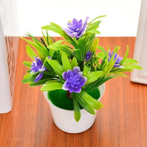 Small Table Fake Simulation Plants Flower Pot Artificial Lotus Flowers With Pot PU Water Lily Bonsai For Home Garden DIY Decorat
