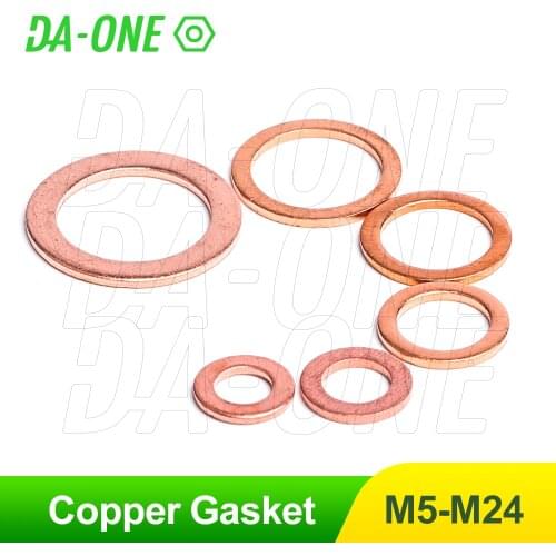 Metal Copper Plate Ring Seal Gasket Washers M5 M6 M8 M10 M12 M14 M16 M18 M20 M22 M24 Lock Shim Round Retaining Pad Brass Washer