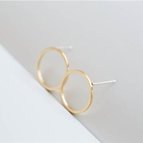 Fashion circle hollow stud earrings for women