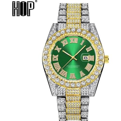Hip Hop 16colors Iced Out Mens Watches Luxury Date Quartz Wrist Watches With Micropaved Cubic Zircon Watch For Women Men Jewelry