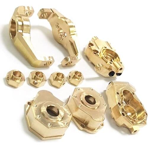 Racing Brass Turn Knuckle Counterweight Hex C hub set for 1/10 Traxxas TRX4 Defender G500 RC Crawler Car Accessories