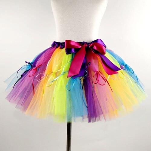 New Rainbow Kids Children Candy Tutu SkirtsGirls Tutu Pettiskirt Dance Skirt Ball Gown girl princess birthday Cloth Skirt Dress