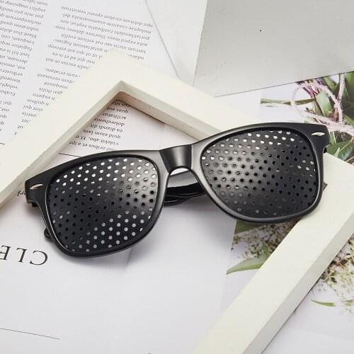 Black Eyesight Improvement Care Exercise Eyewear Glasses Training Cycling Eyewear Pin Small Hole Sunglass Camping Eyeglasses
