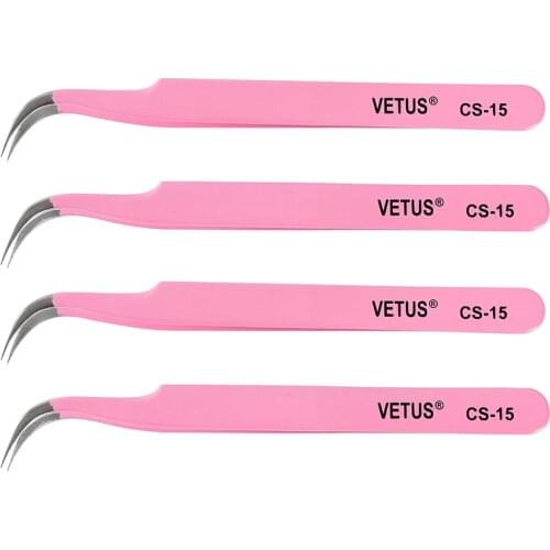 5pcs/Lot VETUS CS Series Eyelash Tweezers Stainless Steel Professional For Lashes Extension