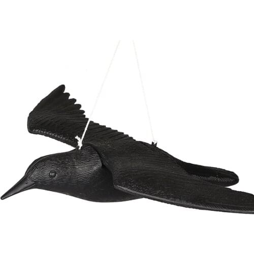 Plastic Simulated Crow Ornament Gardening Insect Prevention Fake Bird Garden Decoration Hunting Bait With Wings