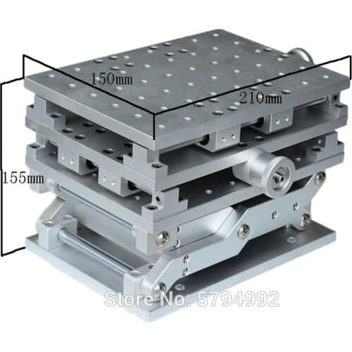 Portable 3D Workbench Laser Marking Engraving Machine 3 Axis Moving Table 210x150x150mm Optical Experiment XYZ AXIS Table