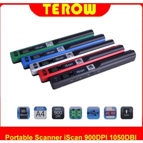 Portable Scanner iScan 900DPI 1050DBI Format Document Image A4 Book Scanner LCD Display JPG/PDF USB2.0 Scanner Drop Shipping