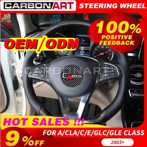 Real Carbon fiber and leather customized steering wheel for Mercedes W176 W246 C class W213 X253 GLA auto tuning parts