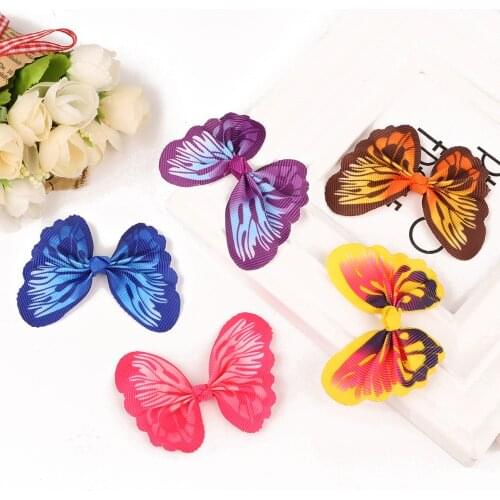 5x7cm 10pcs/lot Silk Bow-Knot Mini Rosette For Home Wedding Ribbon Cake Clothing Decoration Scrapbooking DIY Crafts Supplies