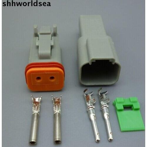 Shhworldsea 5/30/100set 2Pin DT04-2p&DT06-2S Car connector, Car waterproof Electrical connector Male&Female kit for car boat
