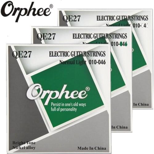Orphee QE27 010-046 Electric Guitar Strings Hexagonal Nickel Alloy Extra Super Light Bright Tone Guitar Parts accessories 3sets