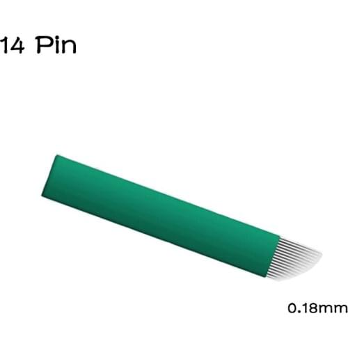 Super Quality Microblading needle 14 pin 0.18mm diameter blade with Lot No. Expiry Date for microblading tebori embroidery pen