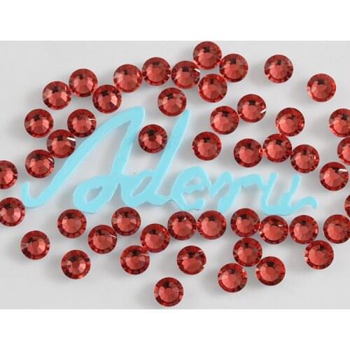 Aderu padparadscha 709 super shiny lead free crystal hot fix rhinestone for nail art ornament garment shoe hat scarf decoration