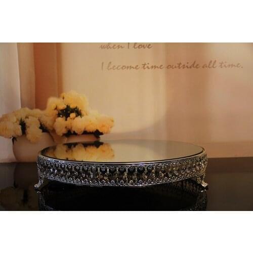 3061-31 metal cake stand fruit plate glass plate silver plated 31cm diameter cake pan wedding home decoration