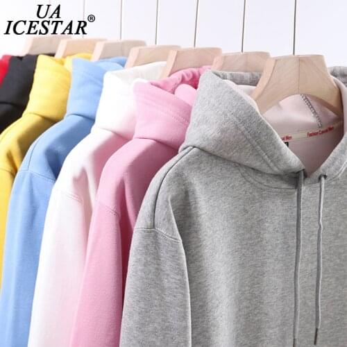 UAICESTAR Brand Cotton Spring Hooded Men Oversized Solid Color Fleece Hoodies Woman Fashion Harajuku Couple Mens Sweatshirt