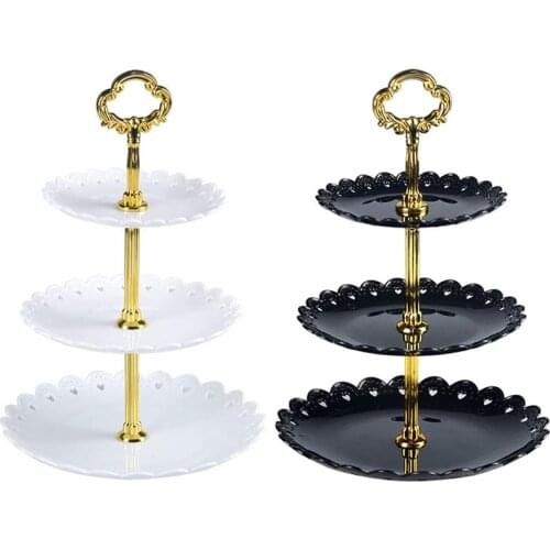 3Tier Plastic Cupcake Stand Dessert Candy Display Tower, Tiered Serving Tray For Parties Kids Birthday Wedding 2 Pcs