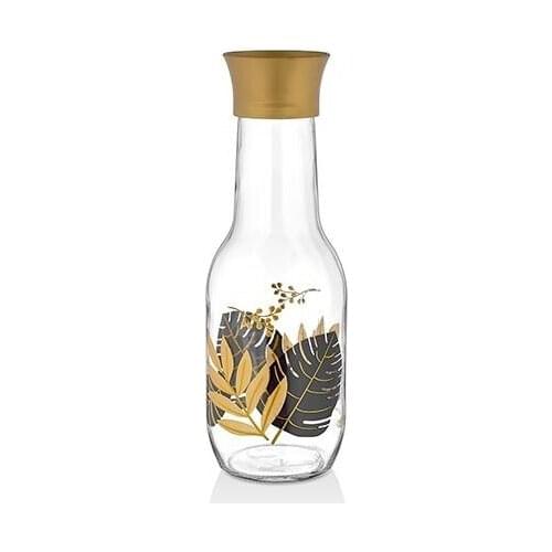 Trend 2021 Household Gold Leaf Decorated 1 Liter Glass Jug Carafe посуда для кухни наборы set kitchen vaisselle platos
