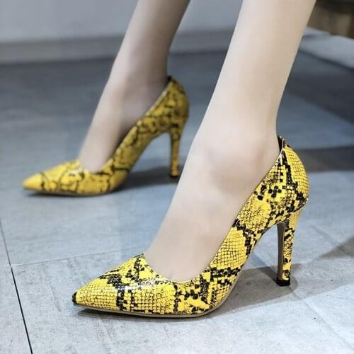 Spring/Autumn Women Pumps Snake Print Sexy Party Shoes Fashion Elegant Shoes High Heels Pointed Toe Lady Evening Office Footwear