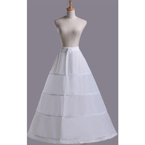 High Quality White 4 Hoops One Layer 1M Women Petticoat Crinoline Slip Underskirt For Wedding Dress Elastic Waist