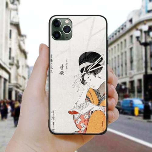 The Courtesan Karauta Japanese Soft Silicone Glass Phone Case Cover Shell For iPhone SE 6 6s 7 8 Plus X XR XS 11 12 Mini Pro Max