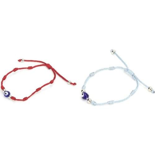 Pearl beads garment bags for Dainty Bracelet Adjustable Hand‑Woven Blue Eye String Good Luck Bracelet Rope for