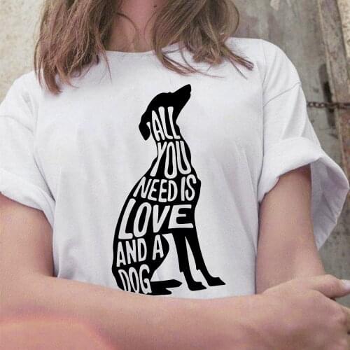 Women Fashion Short Sleeve Greyhound Dog Minimalist Quotes Print Female Tops Anime Cartoon Ladies T shirt