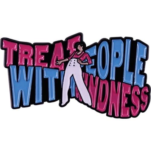 Treat People With Kindness Enamel Brooches TPWK Rainbow Design Lapel Pins FashionInspired Badge Jewelry Fine Line Theme Gift NEW