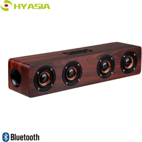 HYASIA Soundbar Bluetooth Speaker Wireless Wooden Desktop PC Speaker TV Support TF AUX Handsfree Audio for Bookshelf Phone Home