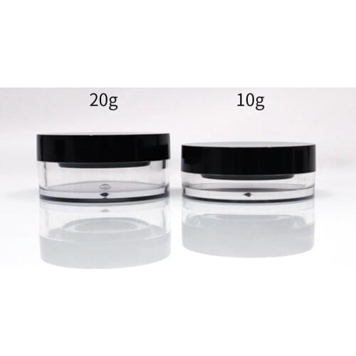 1pcs 10g/20g Portable Empty Loose Powder Box Clear Reusable Makeup Face Cream Handheld Portable Travel Cosmetic Container