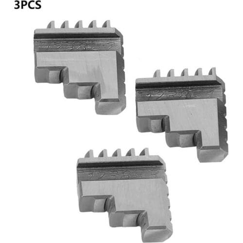 3Pcs 3-Jaw Chuck Clamp Accessories K11-80 Inside Jaw Chuck Self-Centering Metal Lathe Chuck Jaws Metal Processing Tool