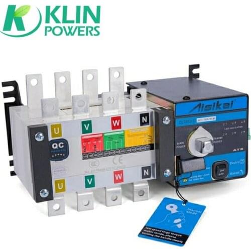 4P 160A ATS Dual Power Automatic Transfer Switch Diesel Generator Parts Electric Control Power Controller Single Three Phase AC