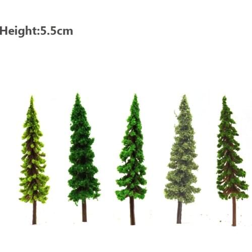 5.5CM green color Scenery Landscape Railroad Layout Architectural model making materials scale plastic model tree 100PCS