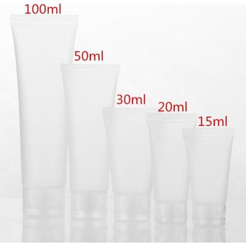 50pcs/lot Clear Plastic Soft Tubes 15ml 20ml 30ml 50ml 100ml Empty Cosmetic Cream Emulsion Lotion Packaging Containers