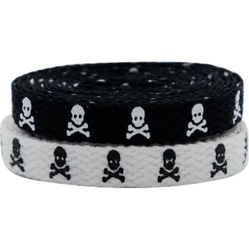 Coolstring 8MM Skeleton Cartoon Pattern Printing Canvas Lace Casual Casual Shoe Lacet Trendy High Rank Silk Screen Printed Rope