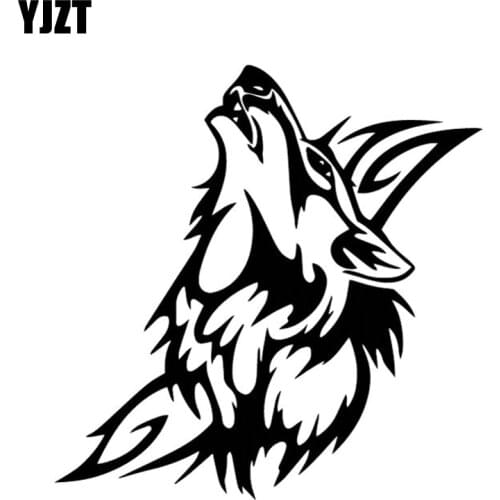 YJZT 16.2CM*16.5CM Wolf Roar Decorate Accessories Car Of Body Car Stickers Vinyl Decal Black/Silver C4-1072