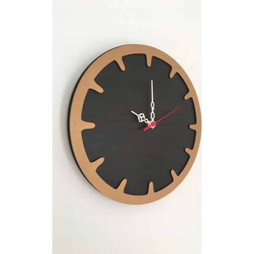 North Designed Tuşpa Gold Bar Decorative Wall Clock 30 Cm